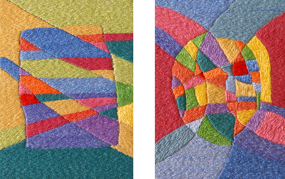 Диптих «Адам і Єва». 2012. Полотно, вишивка